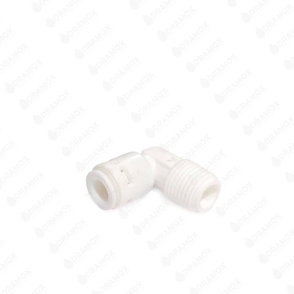 Codo rosca 1/4 presión 1/4 para purificadores de agua